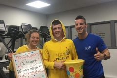 Adele and Kieren (Centre) win the 24 hr Children In Need challenge