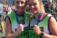 Sarah and Adele with their half marathon medals